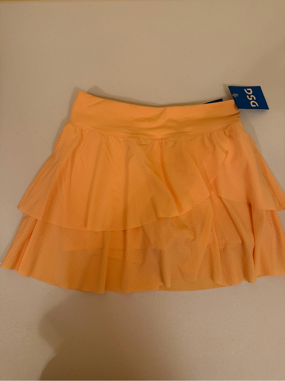 DSG Girls 2 Piece Activewear Set Rainbow Crop Tank & Orange Tiered Skort S/M NWT - Picture 11 of 12